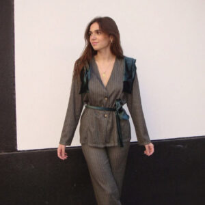 Traje de chaqueta paño y terciopelo