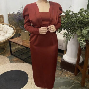 Vestido evento raso abertura