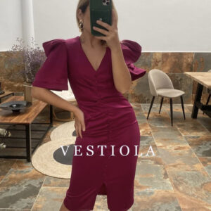 Vestido evento buganvilla botones