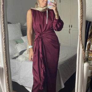 Vestido raso asimétrico