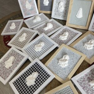 Cuadros Virgencitas con fondo en tela