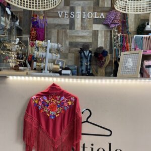 Mantón flamenca NIÑA burdeos