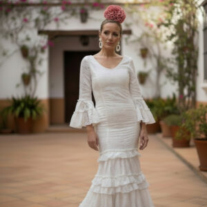 Vestido flamenca blanco calado 160.50€