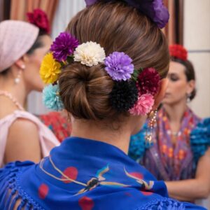 Mini flores flamenca para decoración de peinados 1.25€