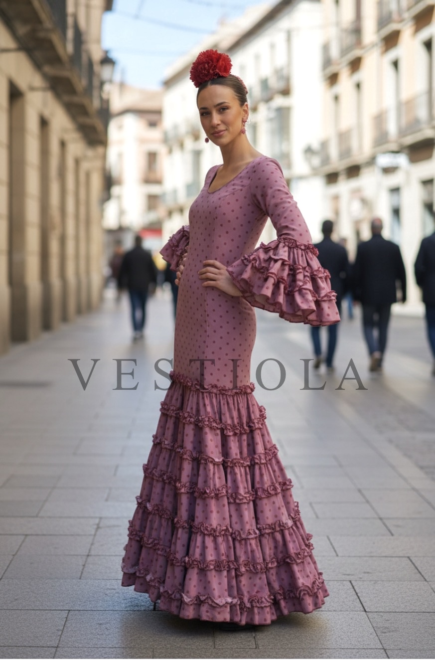 Vestido flamenca cancán tela canastero 235.50€