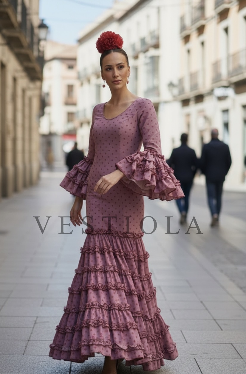 Vestido flamenca cancán tela canastero 235.50€ - Imagen 4
