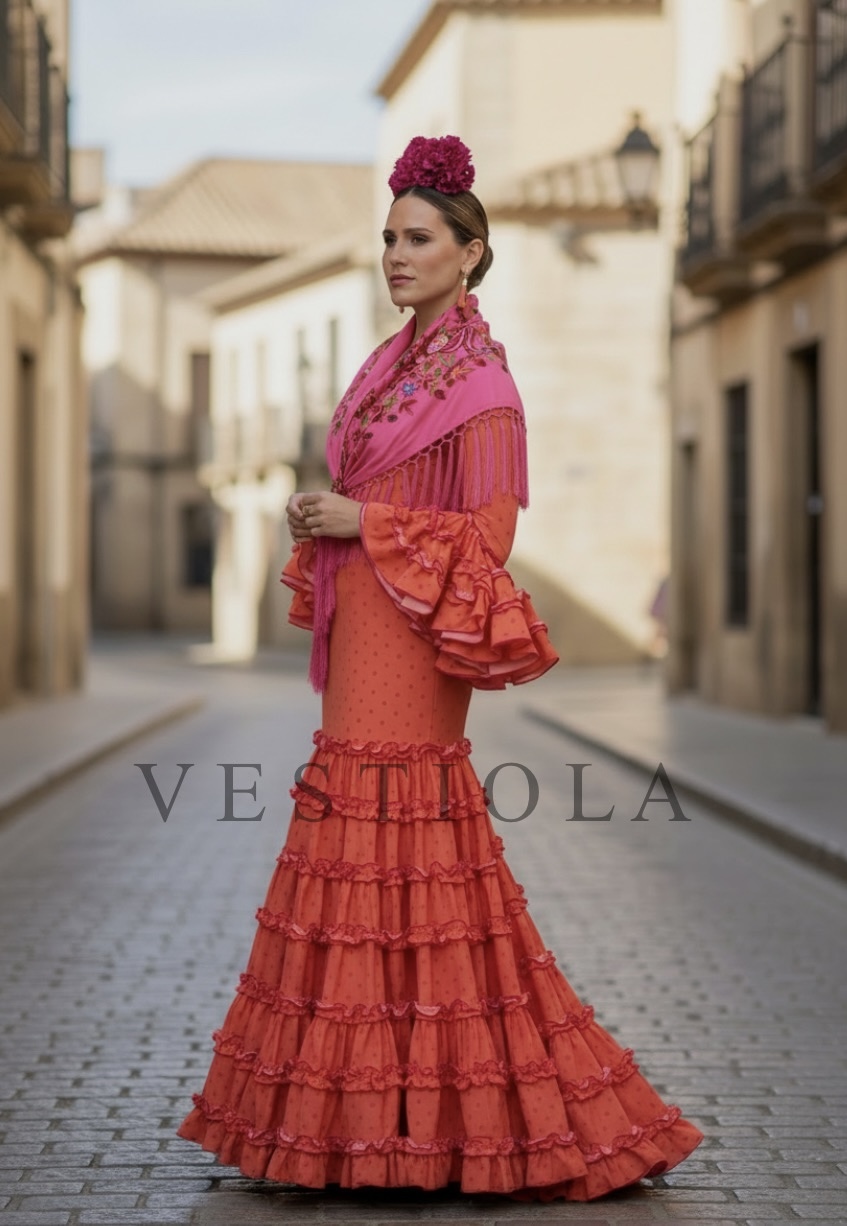 Vestido flamenca cancán tela canastero 235.50€ - Imagen 3